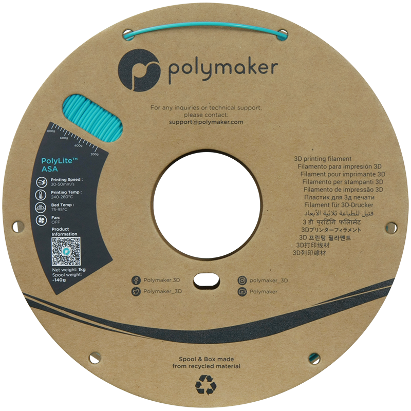 Polymaker | PolyLite ASA | Polymaker Teal | 1.75mm | 1 kg