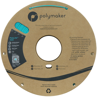 Polymaker | PolyLite ASA | Polymaker Teal | 1.75mm | 1 kg