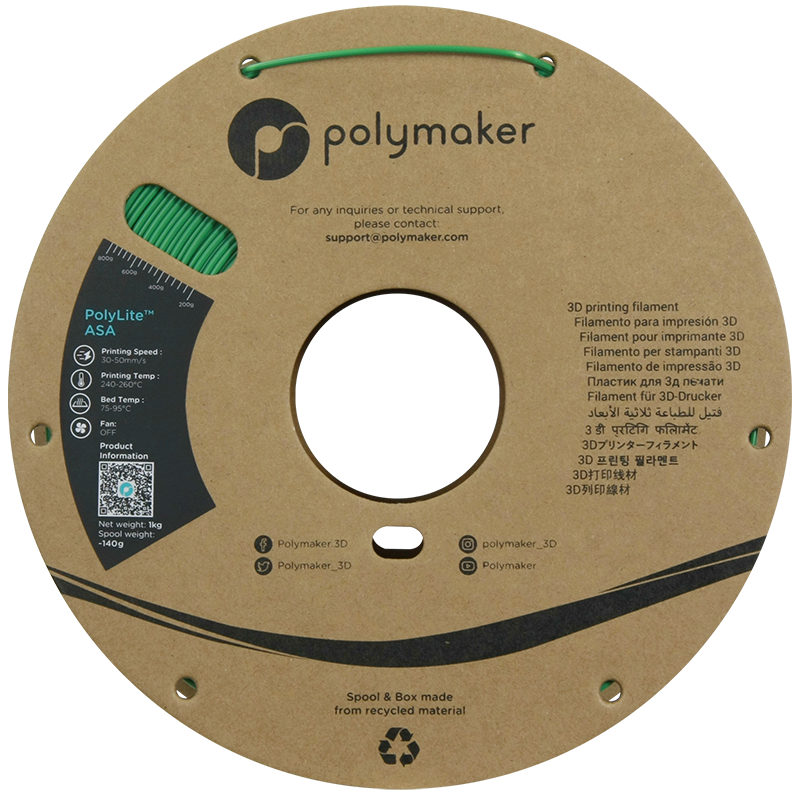 Polymaker | PolyLite ASA | Green | 1.75mm | 1 kg
