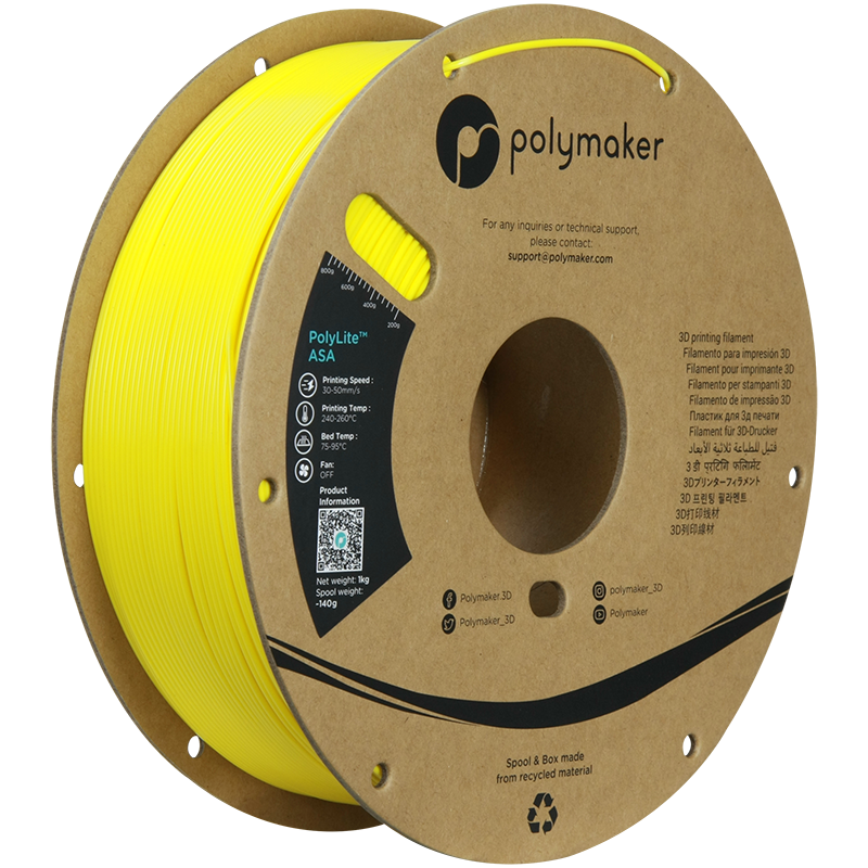 Polymaker | PolyLite ASA | Yellow | 1.75mm | 1 kg