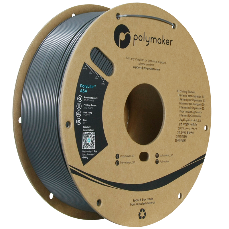 Polymaker | PolyLite ASA | Dark Grey | 1.75mm | 1 kg