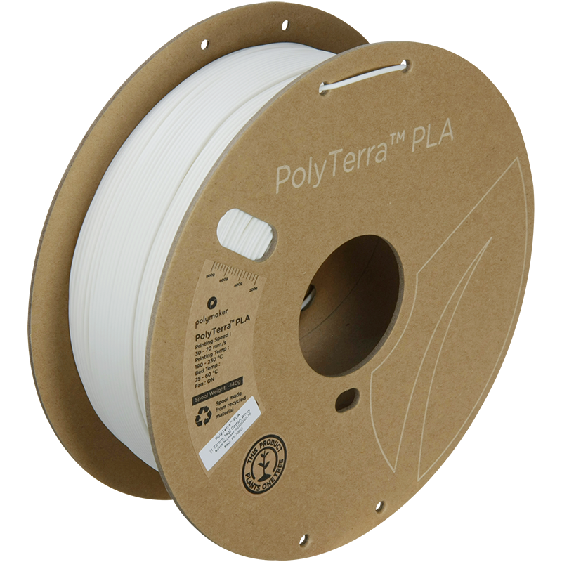 Polymaker | PolyTerra PLA | Cotton White | 1.75mm | 1 kg