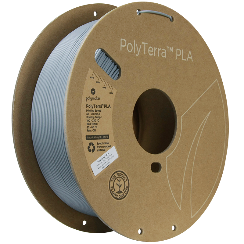 Polymaker | PolyTerra PLA | Fossil Grey | 1.75mm | 1 kg