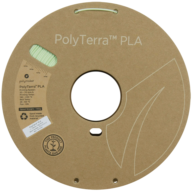 (UDGÅR) Polymaker | PolyTerra PLA | Mint | 1.75mm | 1 kg