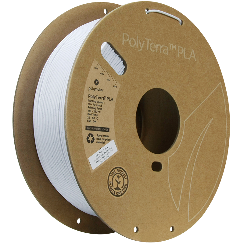 (UDGÅR) Polymaker | PolyTerra PLA | Marble White | 1.75mm | 1 kg