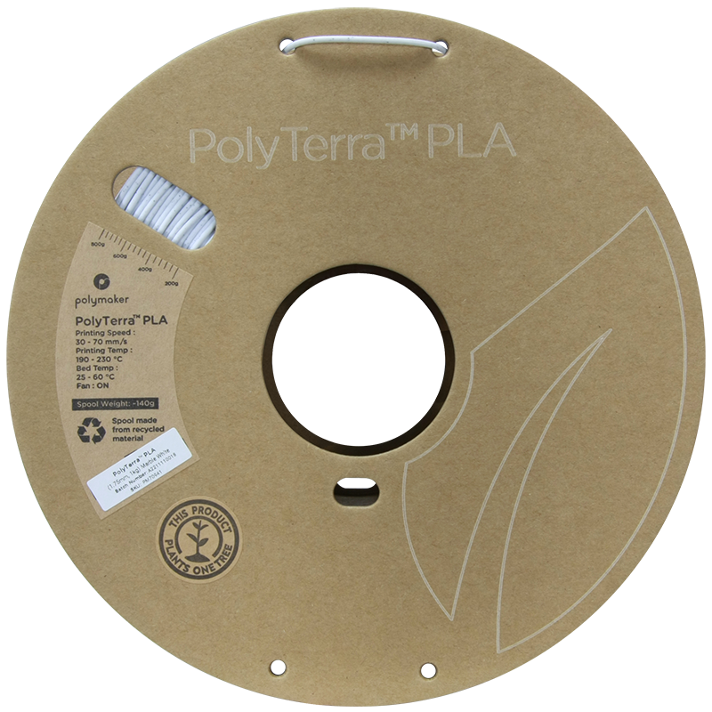 (UDGÅR) Polymaker | PolyTerra PLA | Marble White | 1.75mm | 1 kg
