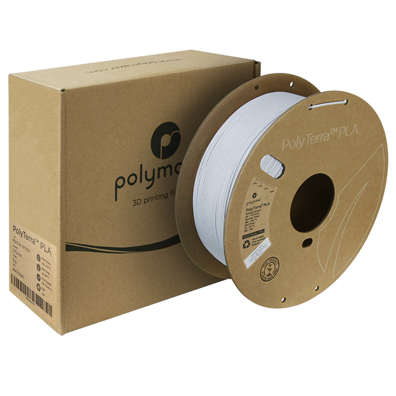 (UDGÅR) Polymaker | PolyTerra PLA | Marble White | 1.75mm | 1 kg