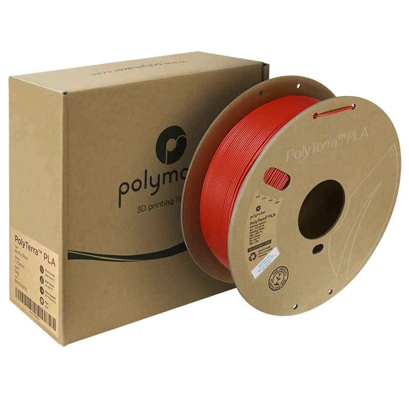 (UDGÅR) Polymaker | PolyTerra PLA | Army Red | 1.75mm | 1 kg