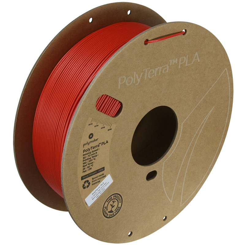 (UDGÅR) Polymaker | PolyTerra PLA | Army Red | 1.75mm | 1 kg