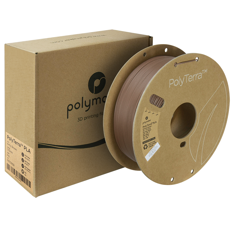 (UDGÅR) Polymaker | PolyTerra PLA | Army Brown | 1.75mm | 1 kg