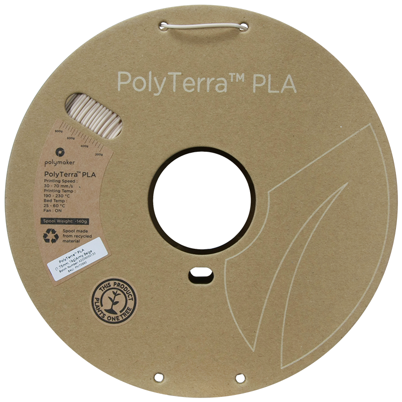 (UDGÅR) Polymaker | PolyTerra PLA | Army Beige | 1.75mm | 1 kg