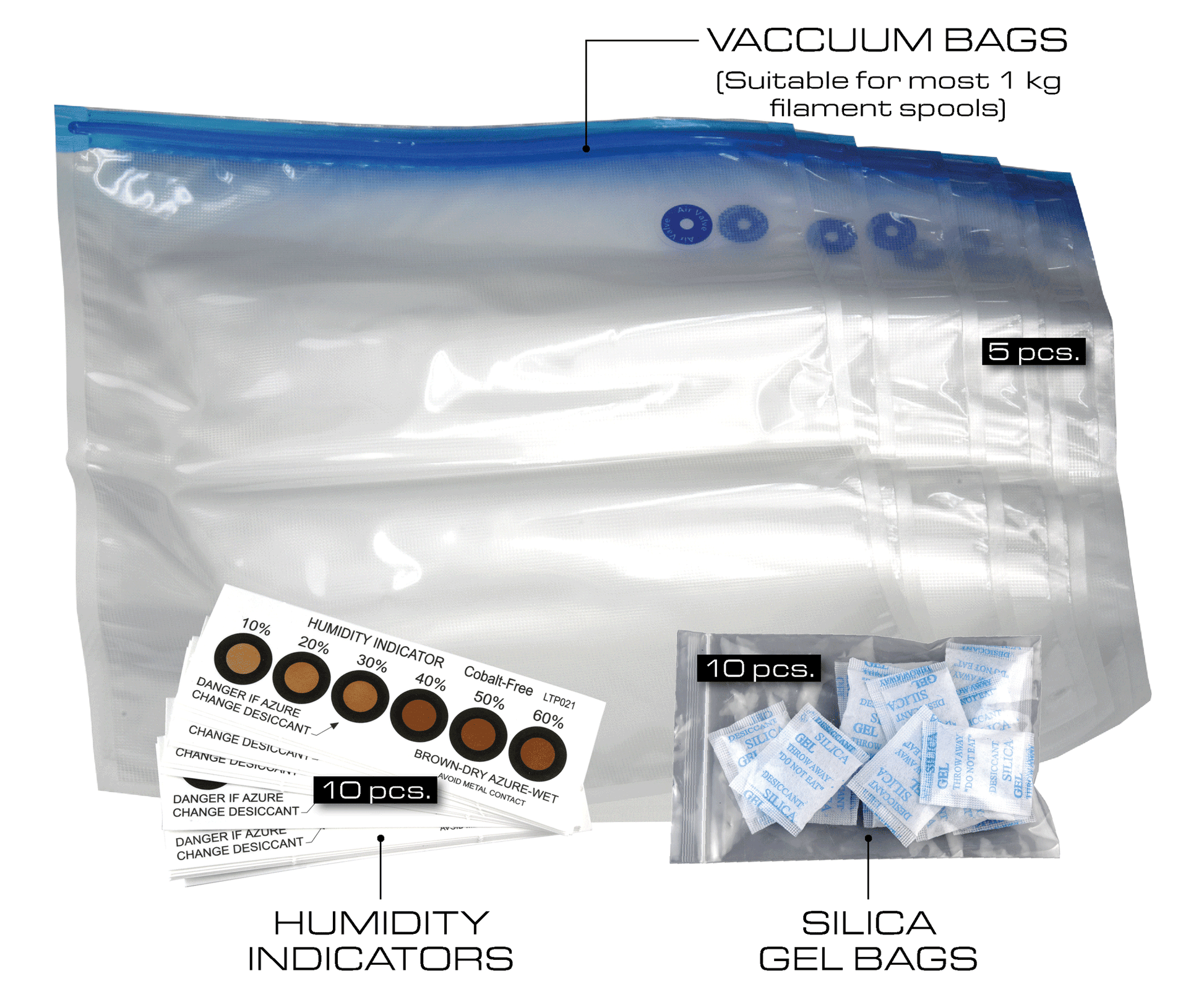 PrimaCreator Filament Storage Bags – 5 stk. vakuumposer