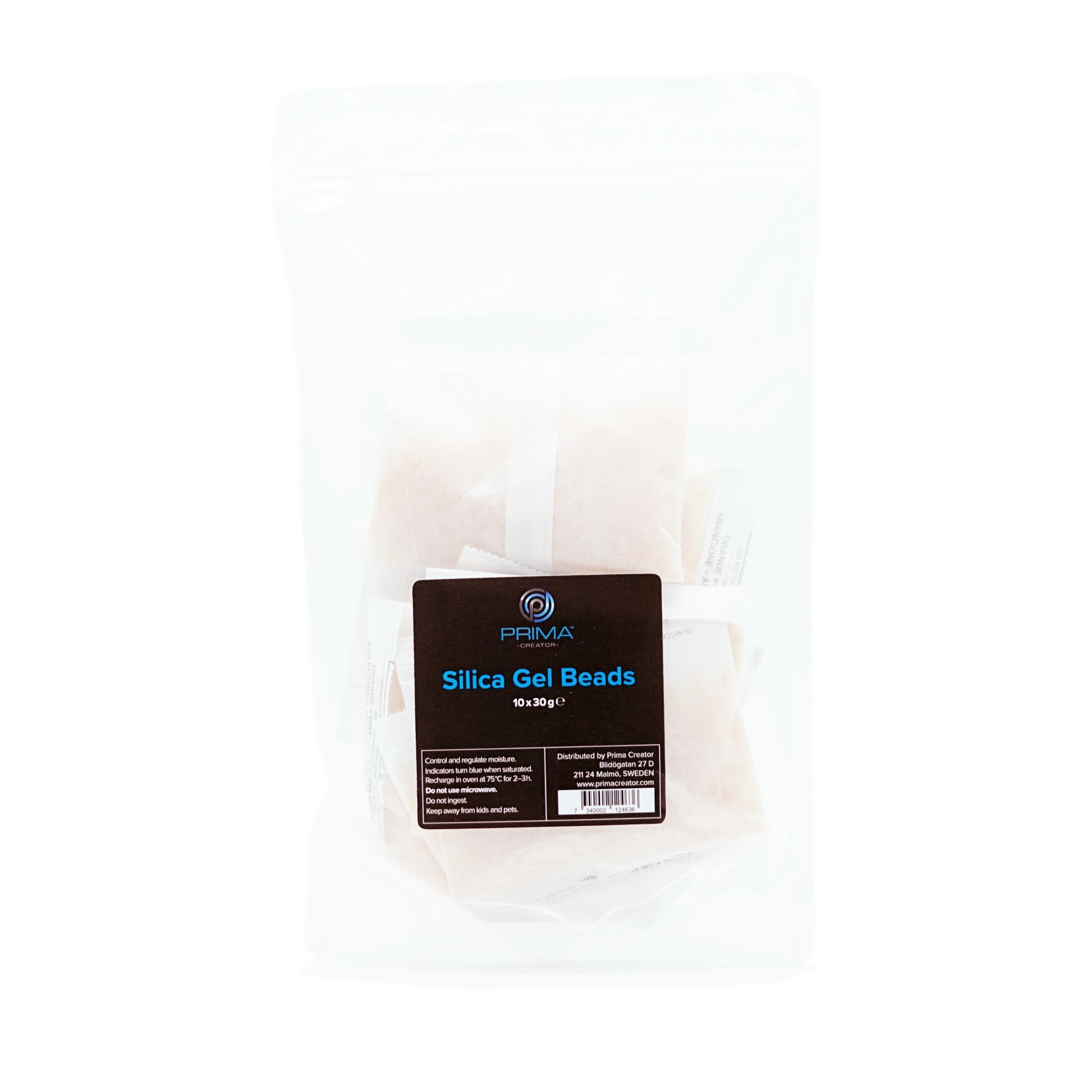 PrimaCreator Silica Gel Pack – 10 × 30 g tørreposer