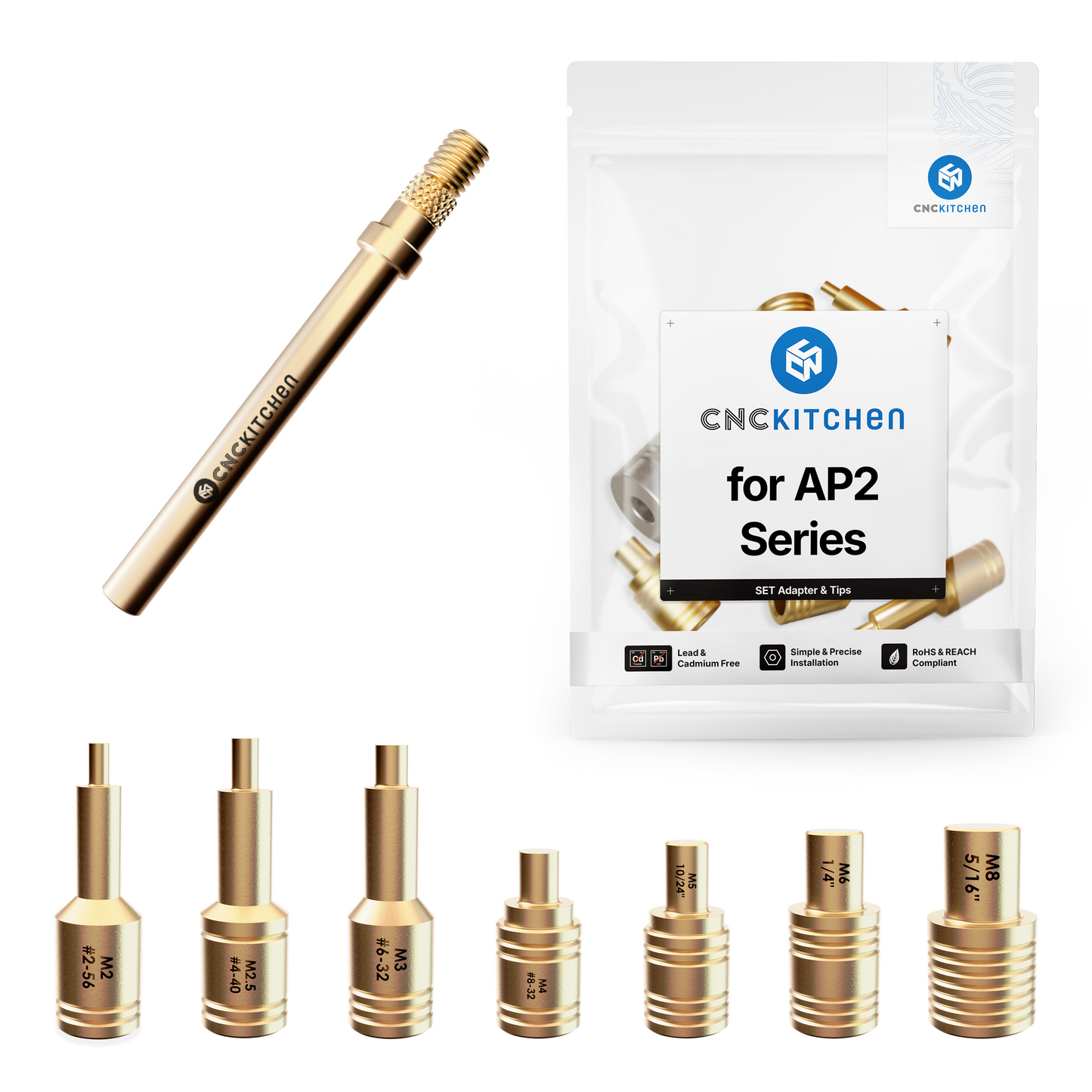 Installationsspidser M2-M8 til AP 2-loddekolbe