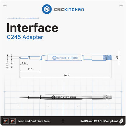 CNC Kitchen C245-adapter med M5-gevind til installationsspidser