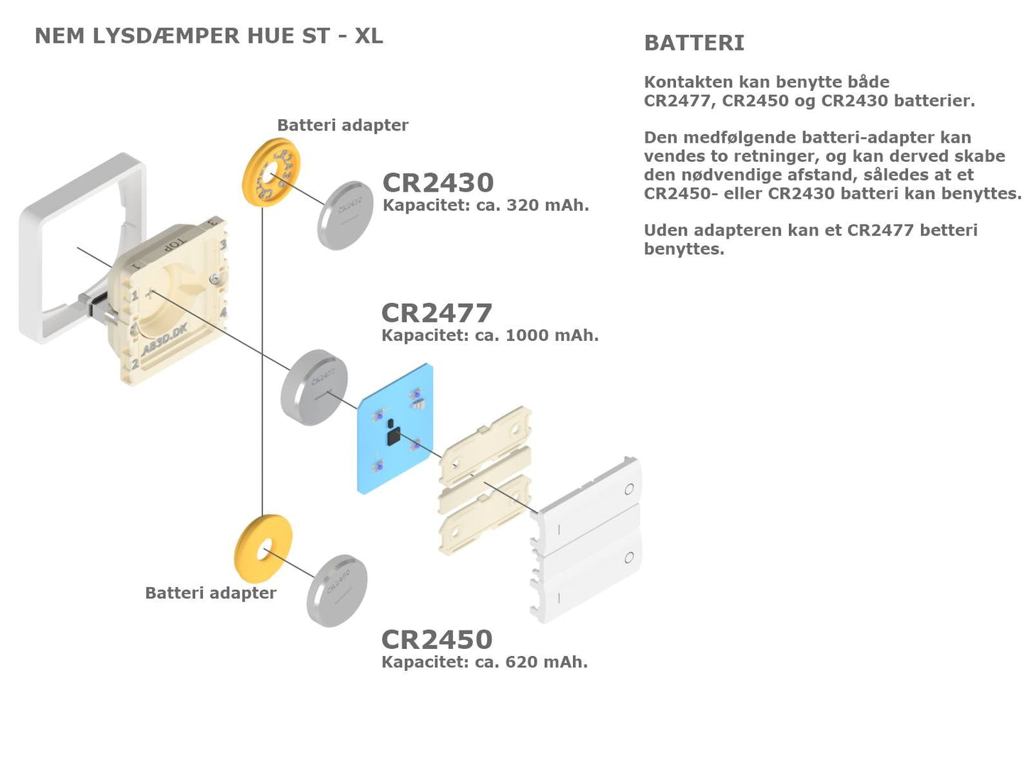 Zigbee tryk XL - ST, Hvid: Op/ned symboler (7241491546269)