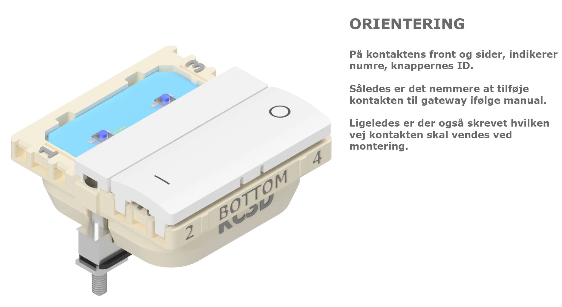 Zigbee tryk XL - ST, Hvid: Tænd/sluk & op/ned symboler (7241494036637)